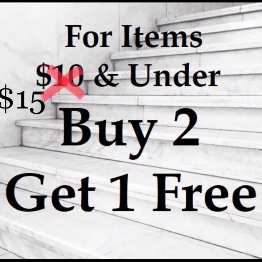 Buy 2 Get 1 Free Under $15 Items